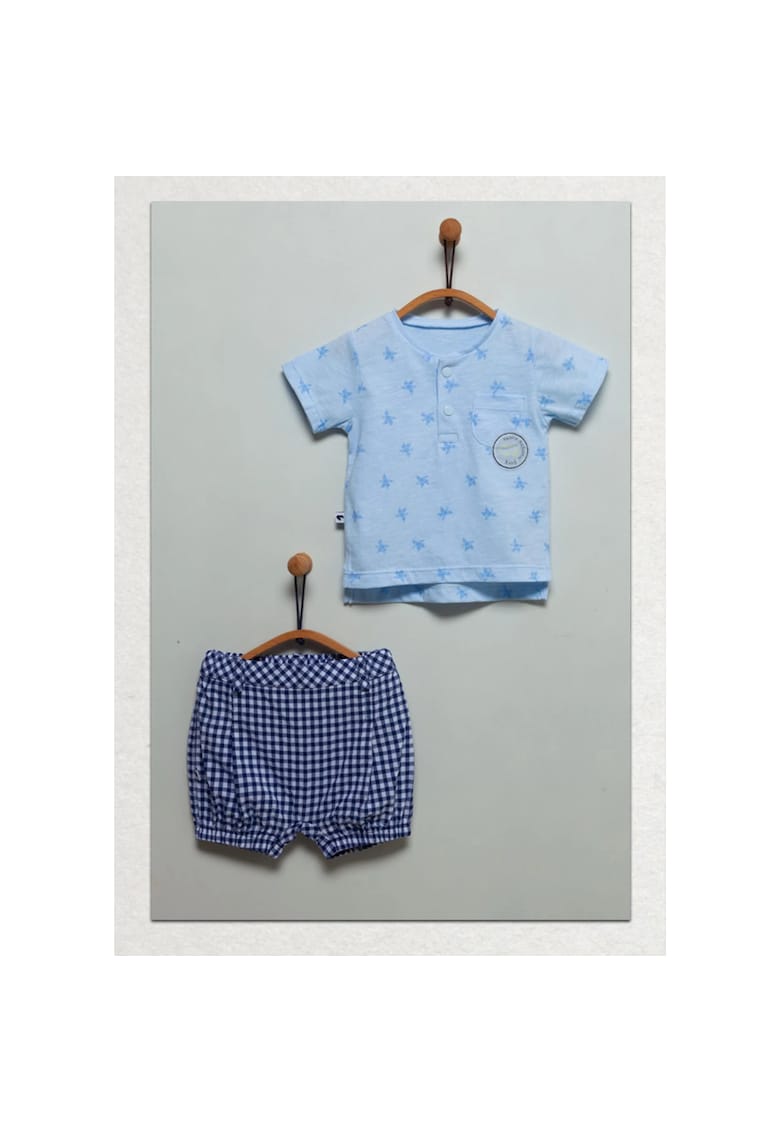Compleu cu pantaloni scurti pepit -  2 piese - TKE6065