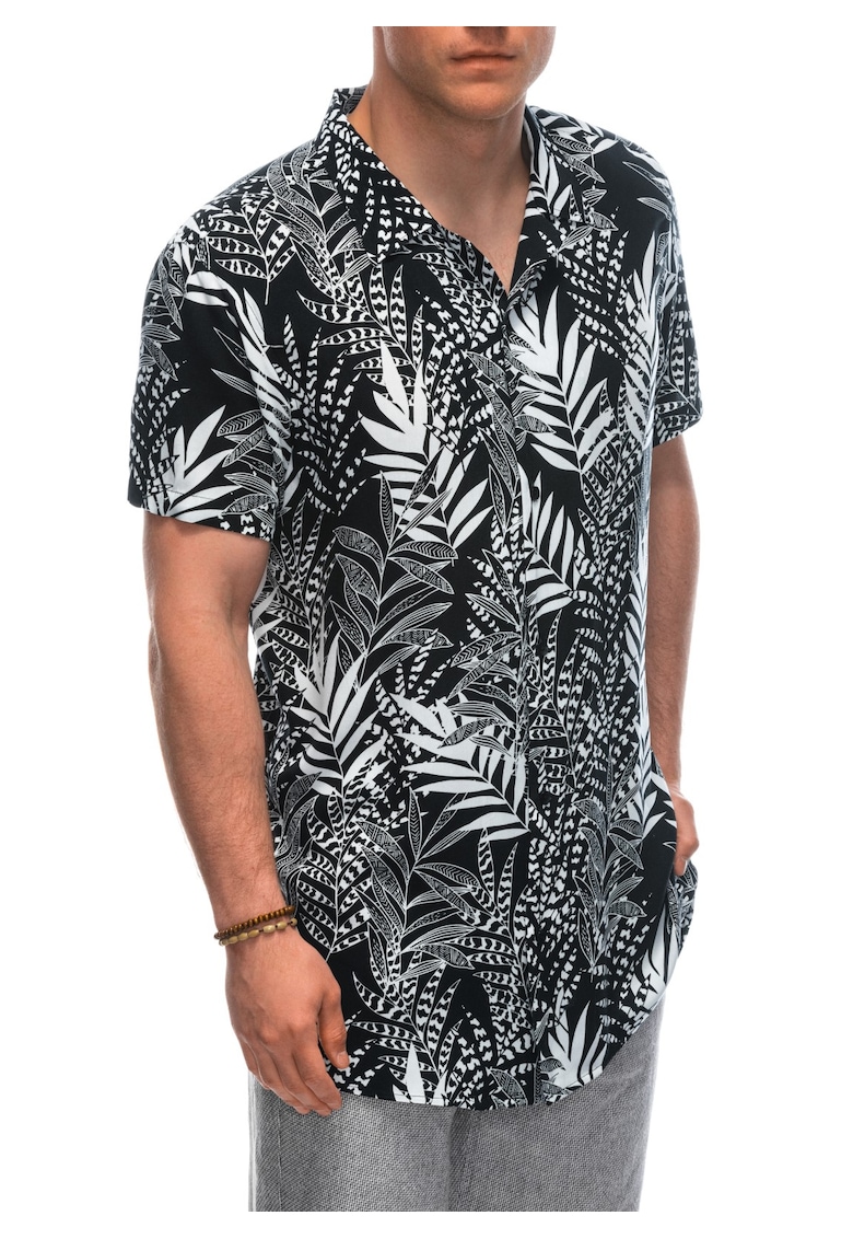 Camasa de vascoza OM-POSS-0127 - Barbati - Negru