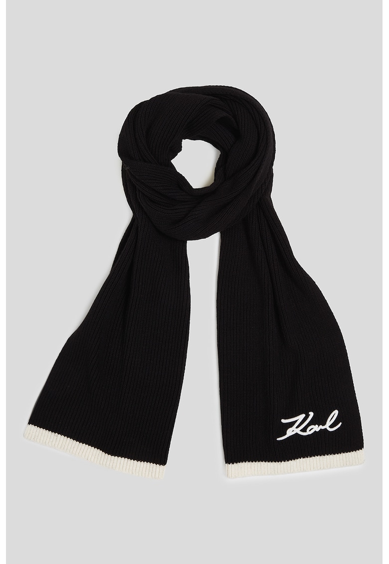 Fular cu terminatii contrastante Signature