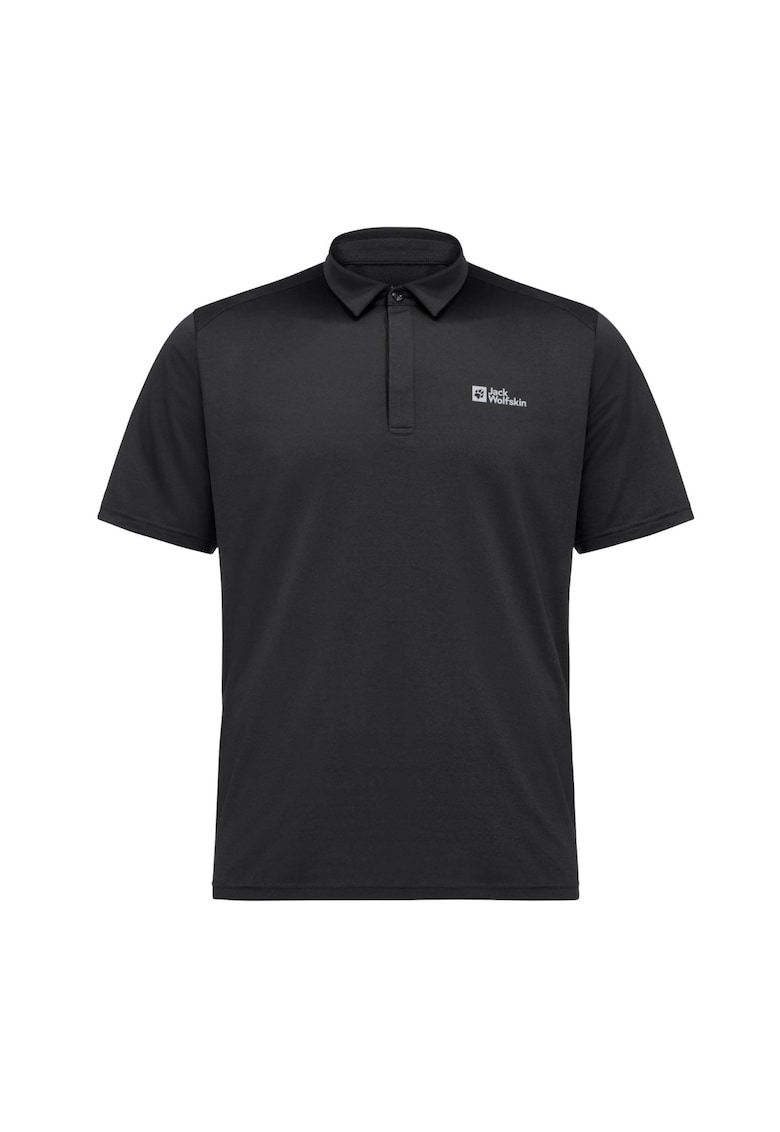 Jack Wolfskin Tricouri polo de barbati - Delfami Polo Shirt 1809801 - Negru