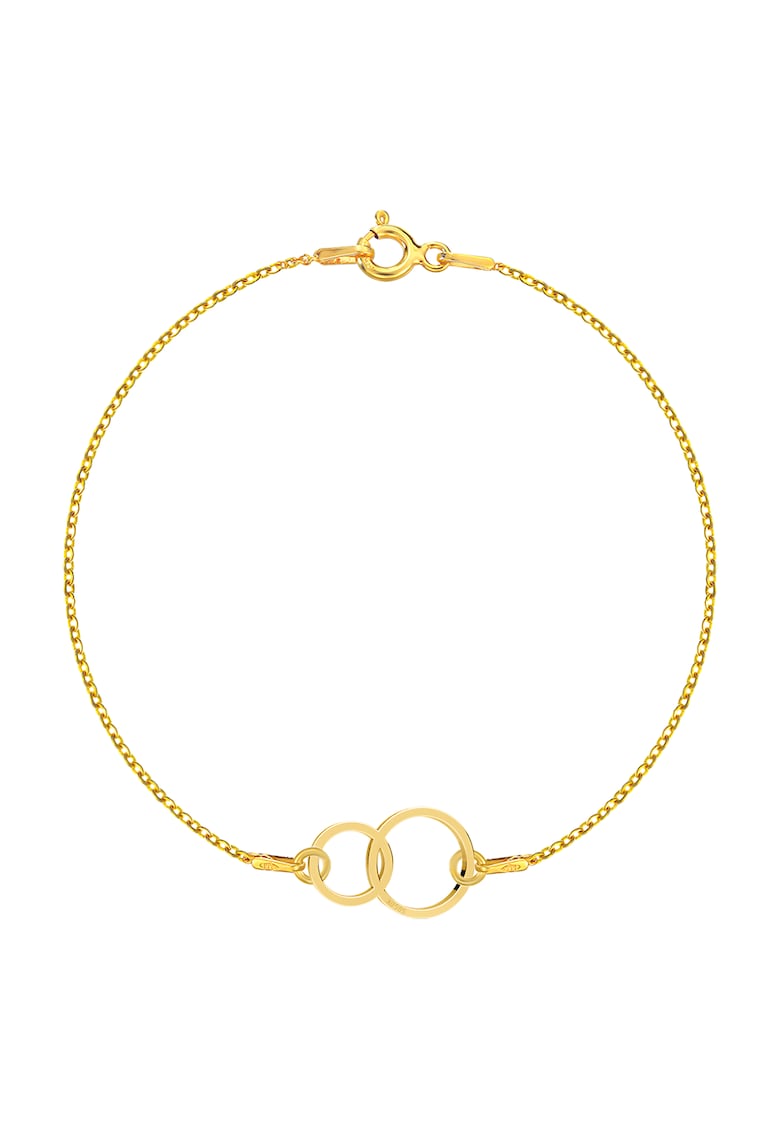 Bratara Aur 585 - 14K cu charm double circle - together forever - 17 CM