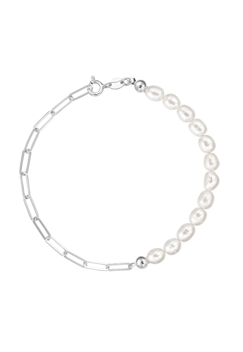 Bratara Pentru Picior/Glezna argint 925 cu perle de cultura albe 6mm - tip bob de orez