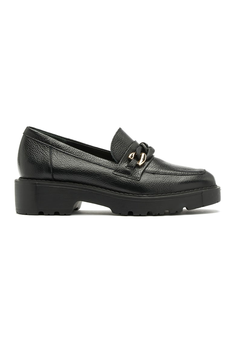 Pantofi loafer de piele cu detalii lant