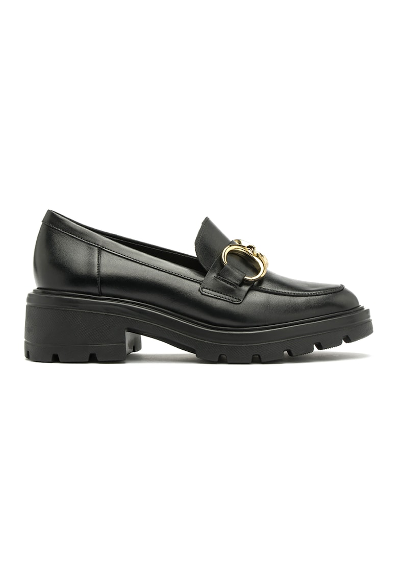 Pantofi loafer de piele Sisi - Auriu/Negru