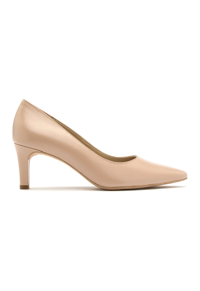 Pantofi de piele cu varf ascutit Sharon - Bej