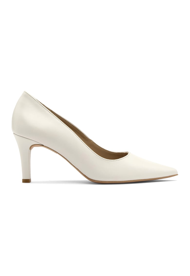 Pantofi de piele cu toc si varf ascutit Ofelia