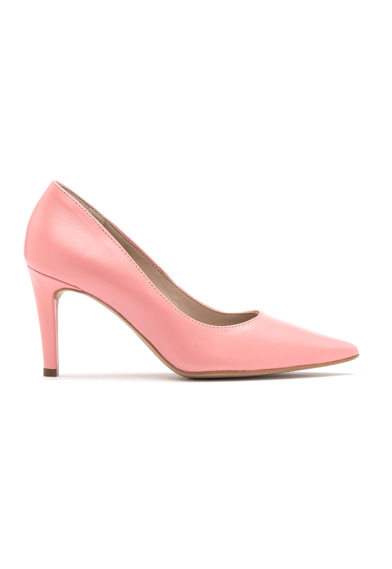 Pantofi de piele cu varf ascutit Arina - Roz pastel