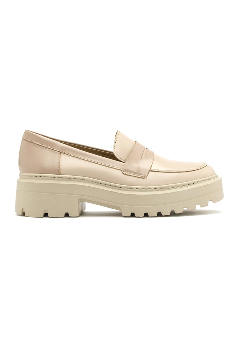 Pantofi loafer de piele cu aspect masiv