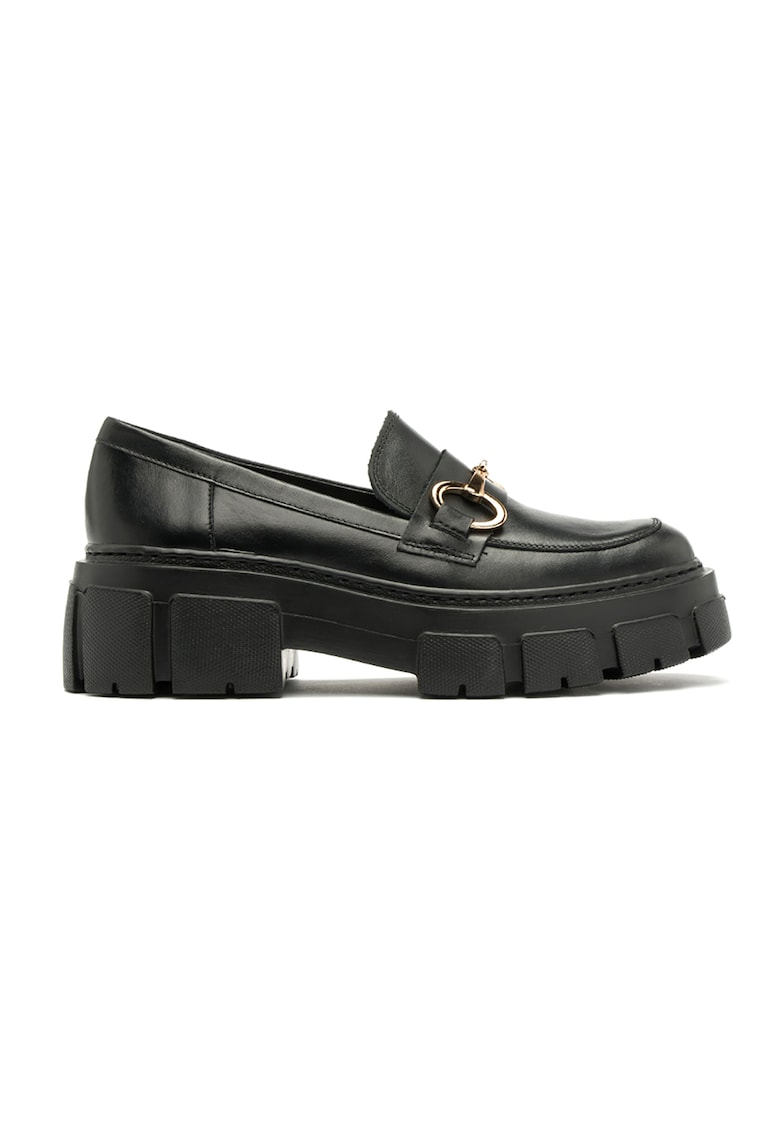 Pantofi loafer de piele cu detaliu metalic Pauline