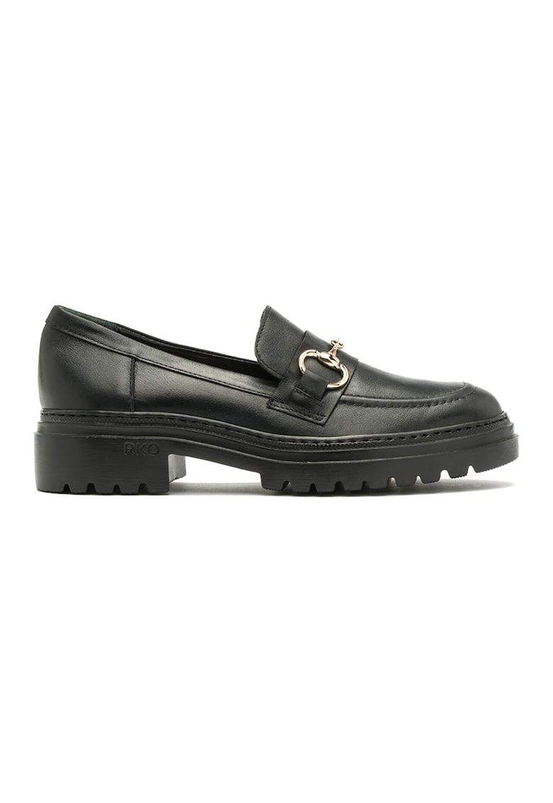 Pantofi loafer de piele cu aspect masiv Pauline