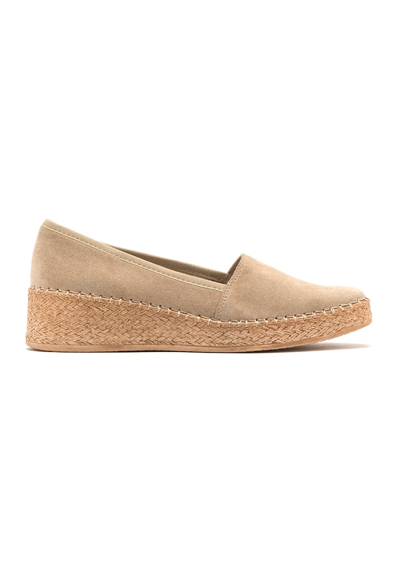 Espadrile wedge de piele intoarsa Suzi