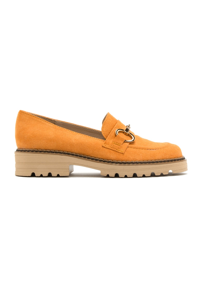 Pantofi loafer de piele intoarsa Clarissa - Portocaliu