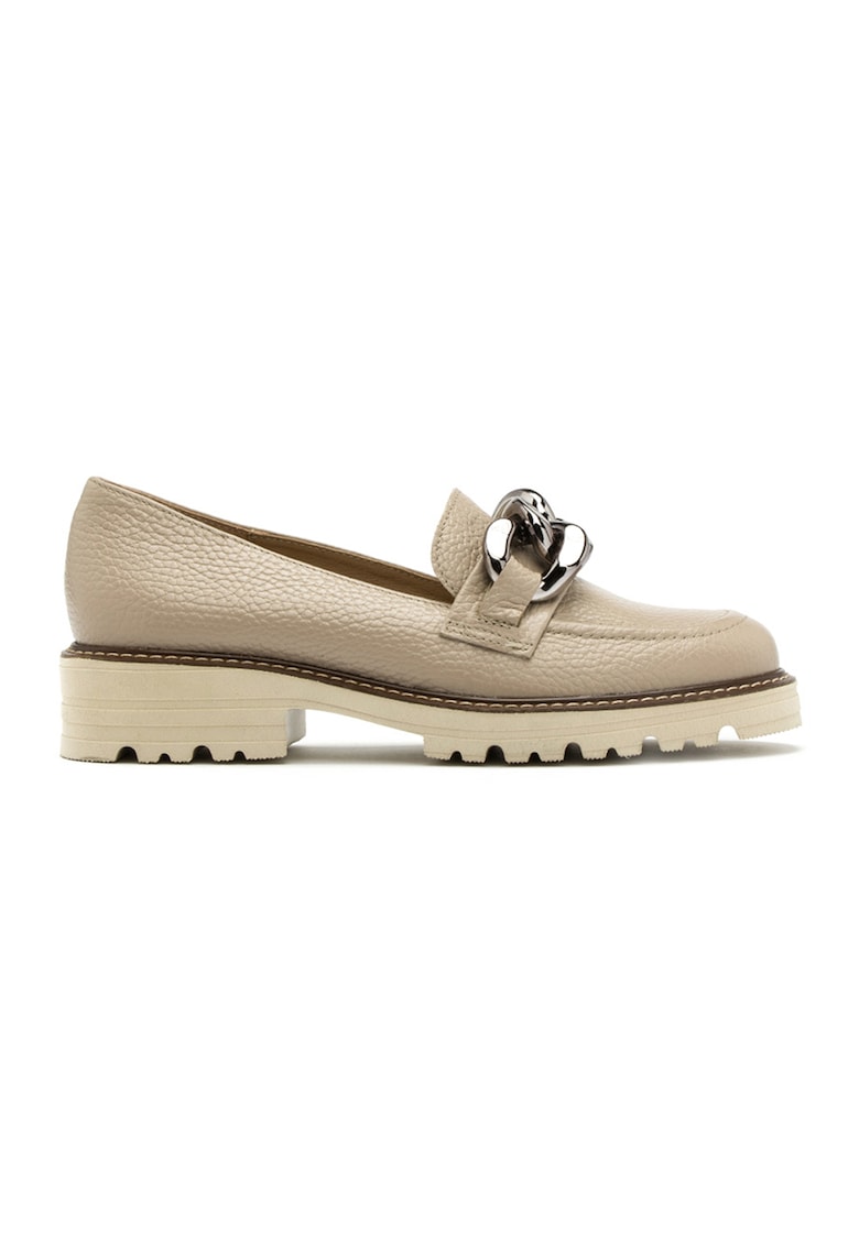 Pantofi loafer de piele cu detalii de lant Clarissa