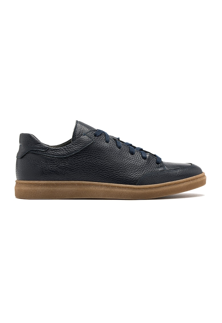 Pantofi sport uni de piele Leo - Albastru inchis