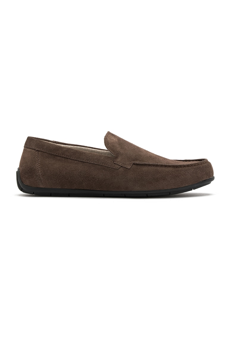 Pantofi loafer de piele intoarsa Arkadio - Maro taupe