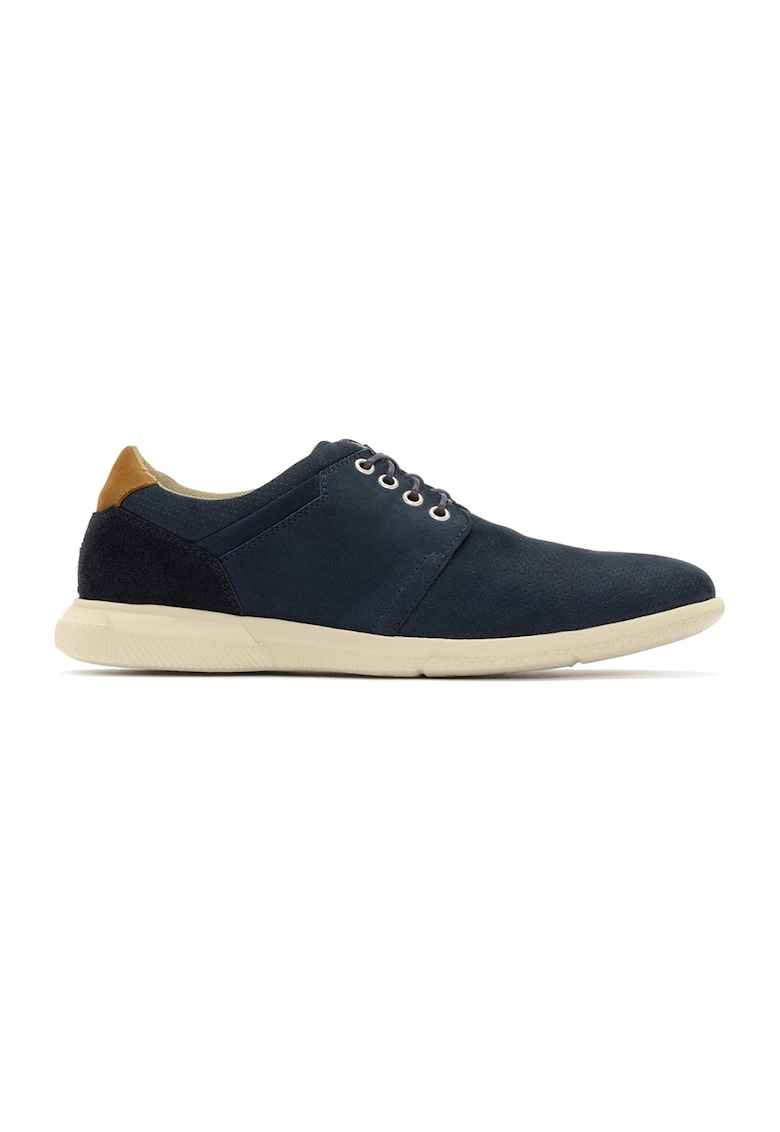 Pantofi de piele nabuc Ruth - Albastru inchis