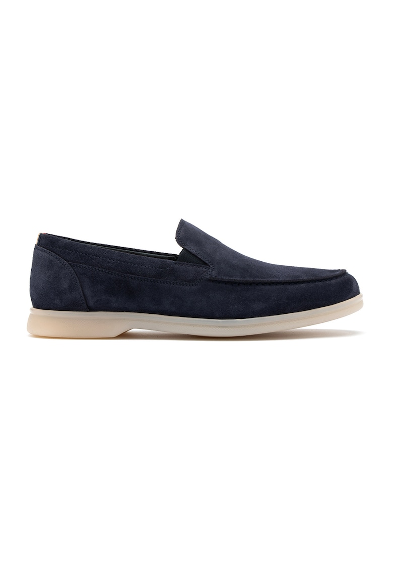 Pantofi loafer de piele intoarsa cu varf rotund