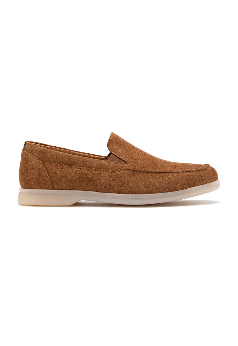 Pantofi loafer de piele intoarsa cu varf rotund