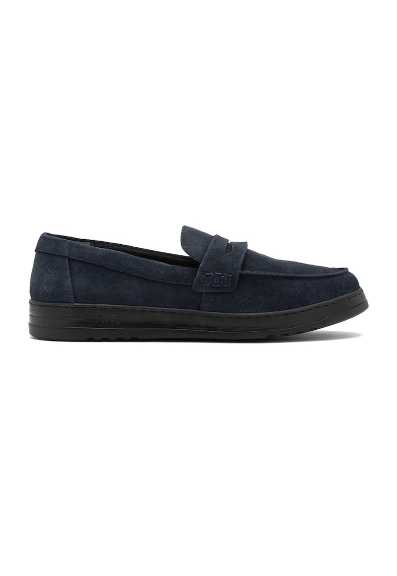 Pantofi loafer de piele intoarsa cu varf rotund