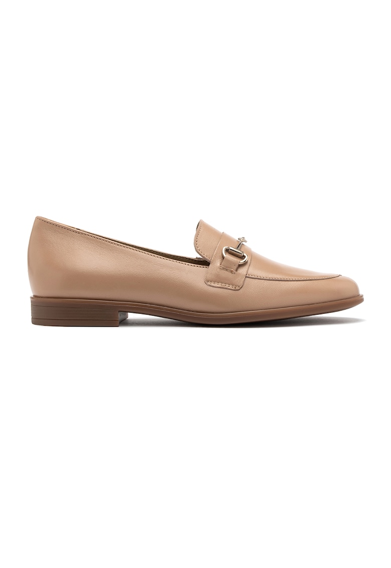 Pantofi loafer de piele cu varf rotund