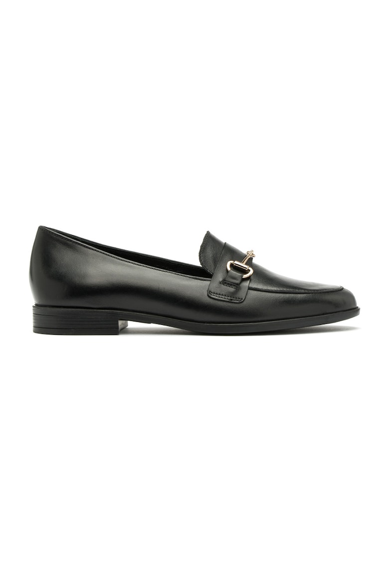 Pantofi loafer de piele cu varf rotund