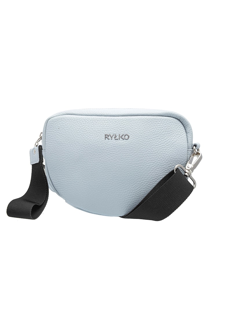 Ryłko - Geanta crossbody din piele cu bareta detasabila - Albastru deschis