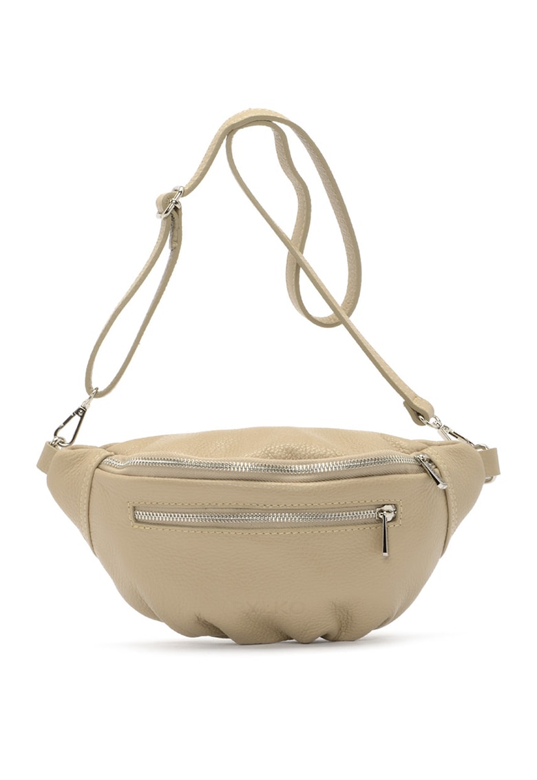 Geanta crossbody de piele cu aspect texturat