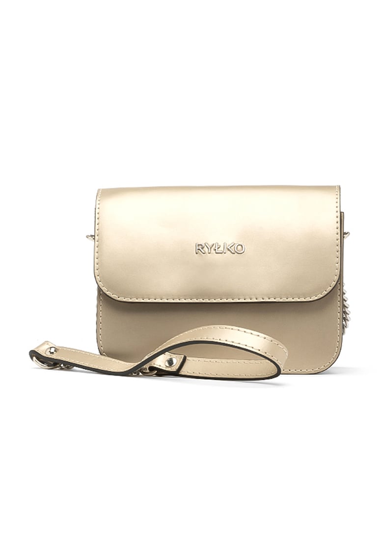 Geanta crossbody de piele cu aspect metalizat Torebka