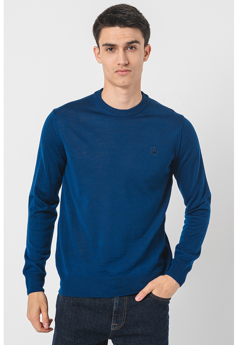 Pulover tricotat fin din amestec de lana