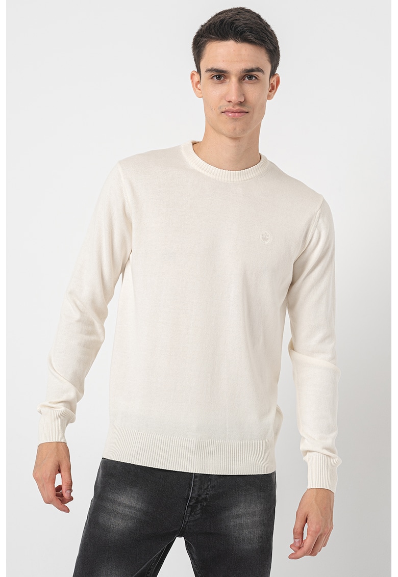 Pulover din amestec de bumbac si lana