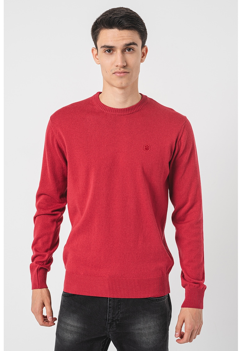 Pulover din amestec de bumbac si lana