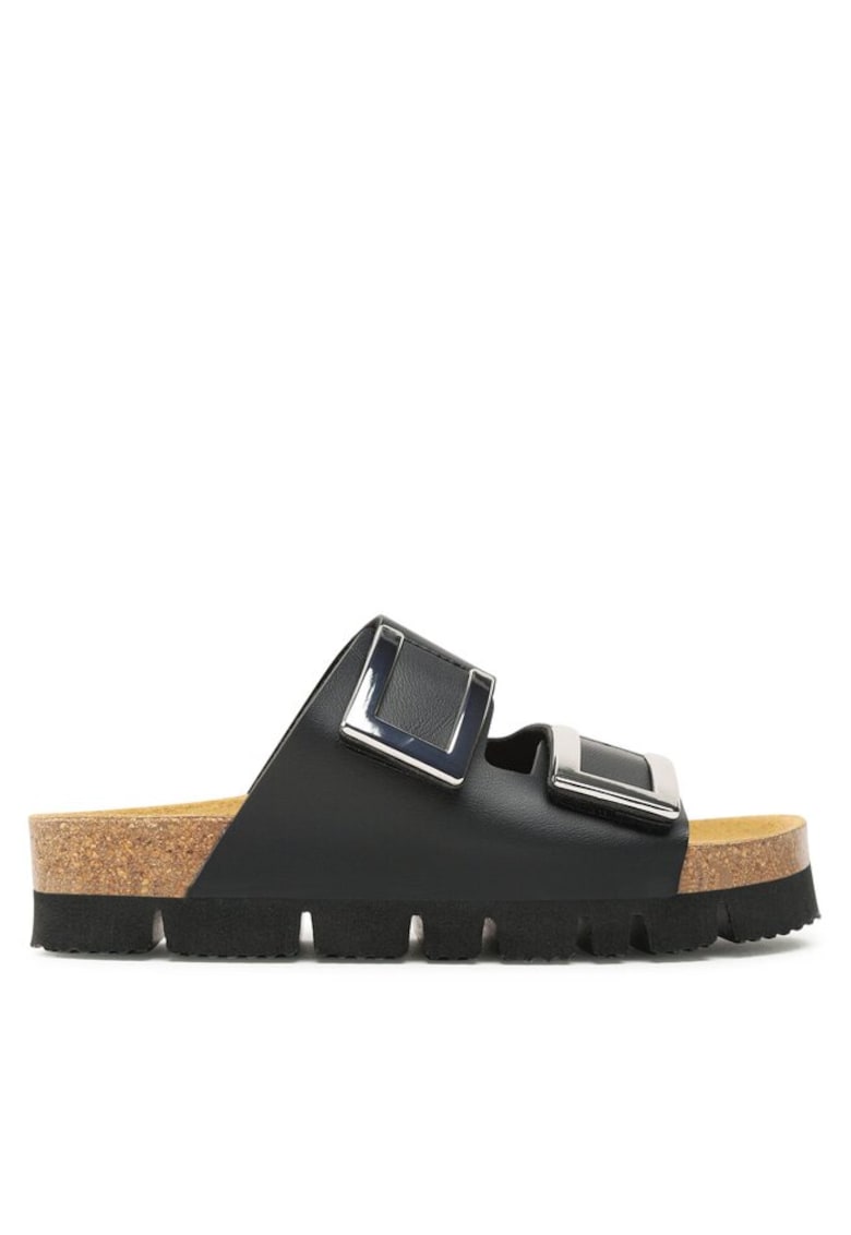 Slapi - papuci - saboti dama Brinkmann - 302052127 - Piele ecologica - Negru