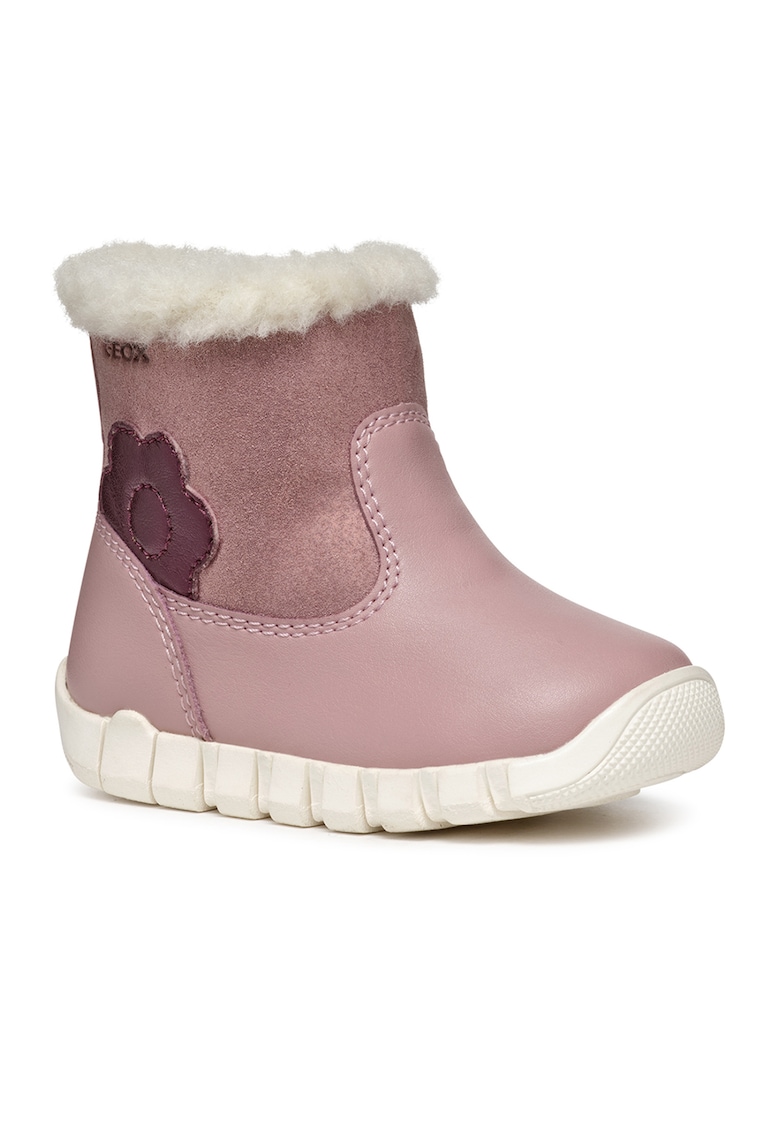 Ghete slip-on de piele ecologica - Roz prafuit