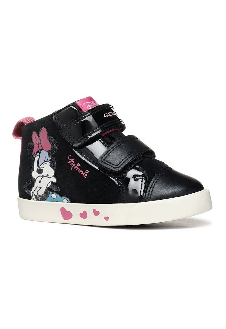 Pantofi sport cu garnituri din piele intoarsa si detaliu cu Minnie Mouse