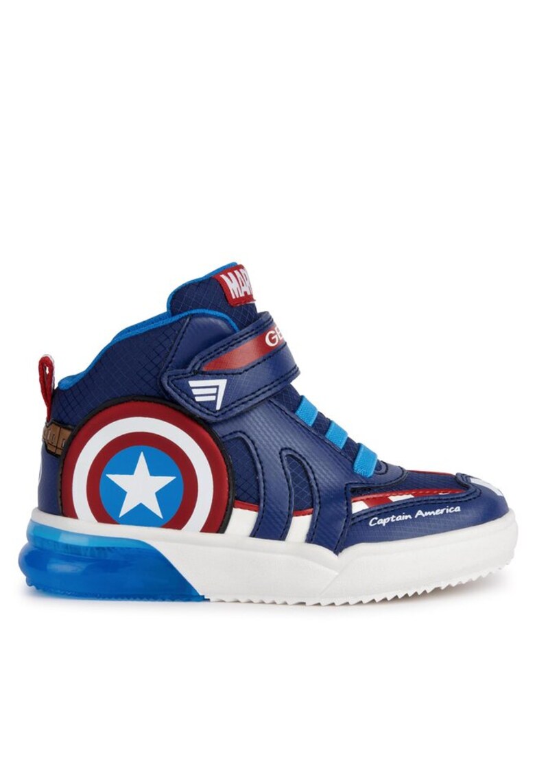 Pantofi sport high-cut cu imprimeu Captain America - Bleumarin