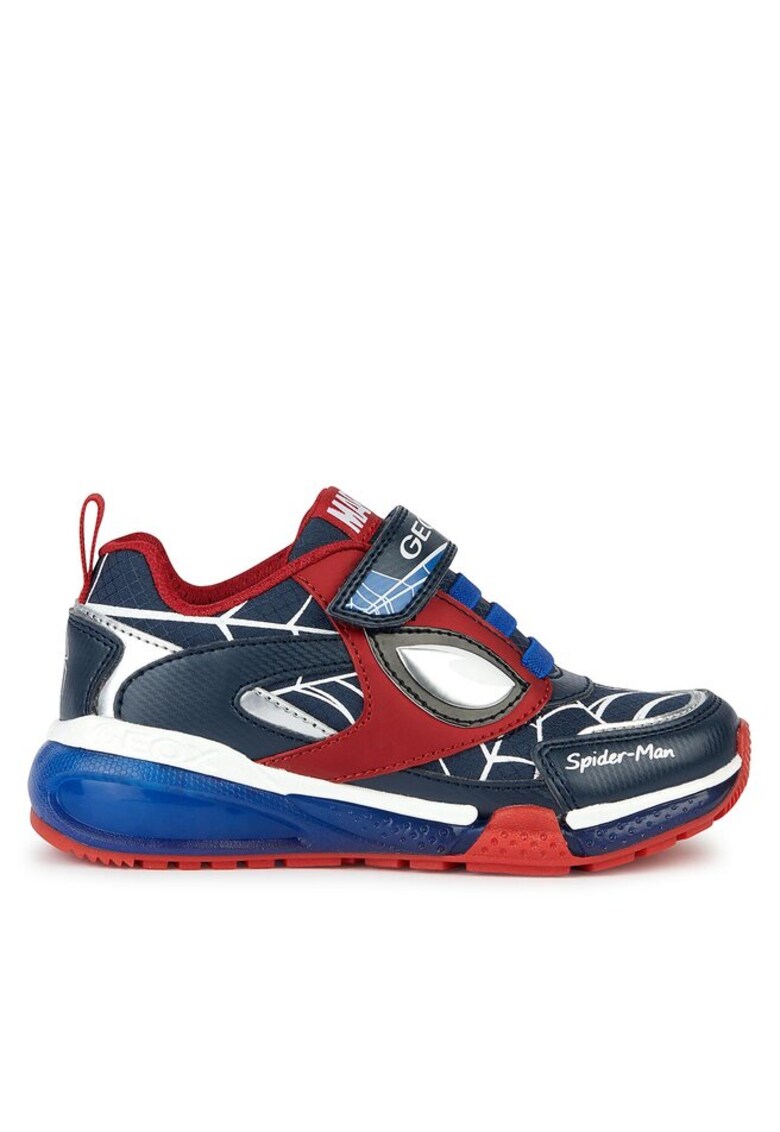 Pantofi sport cu velcro si model Spiderman