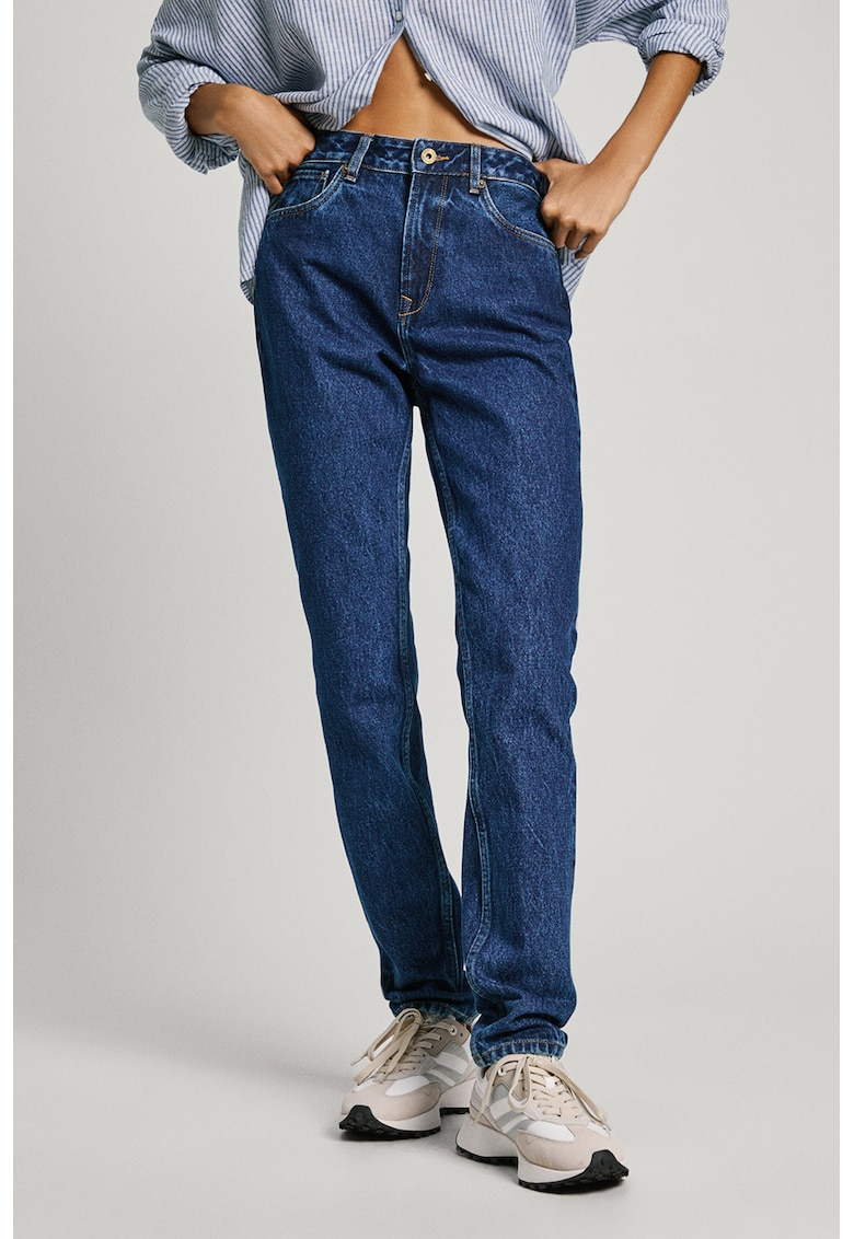 Blugi conici cu talie inalta