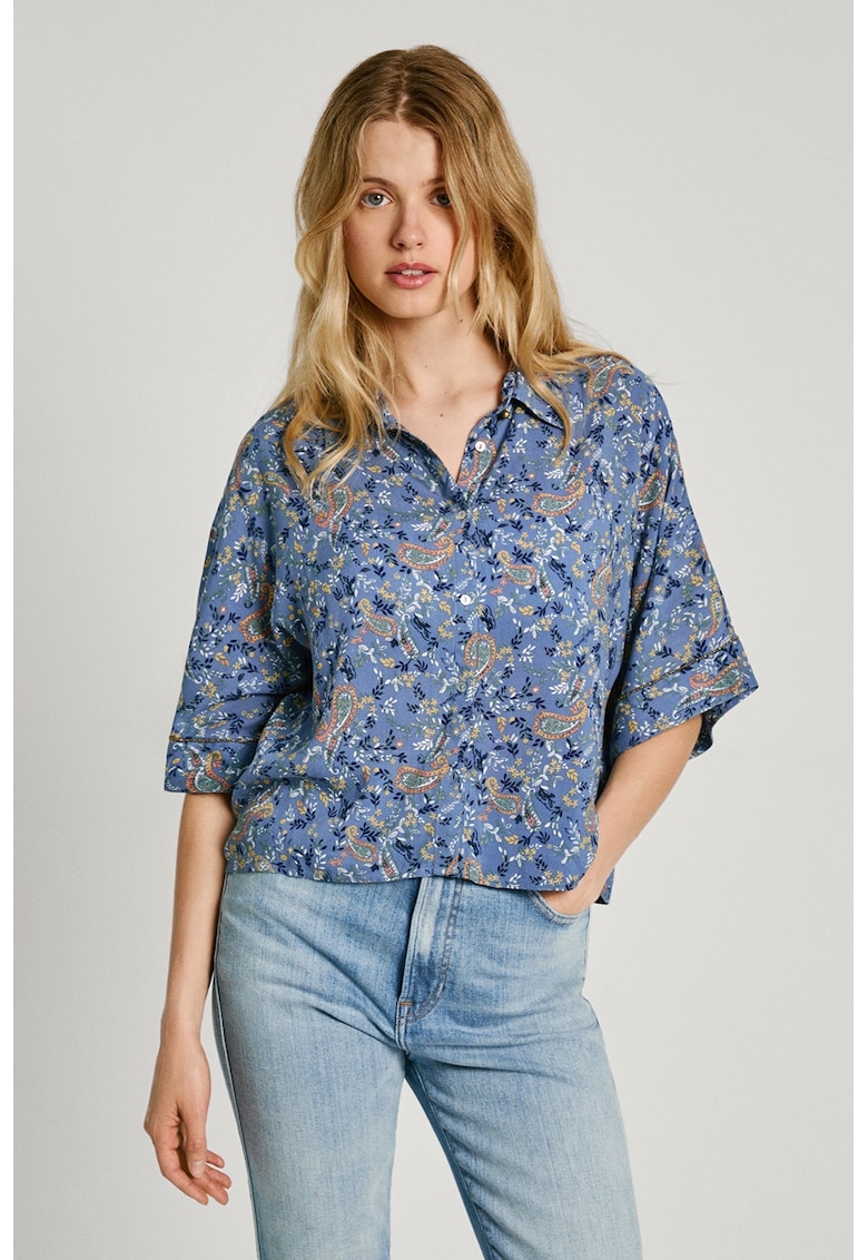 Camasa relaxed fit din modal cu imprimeu paisley