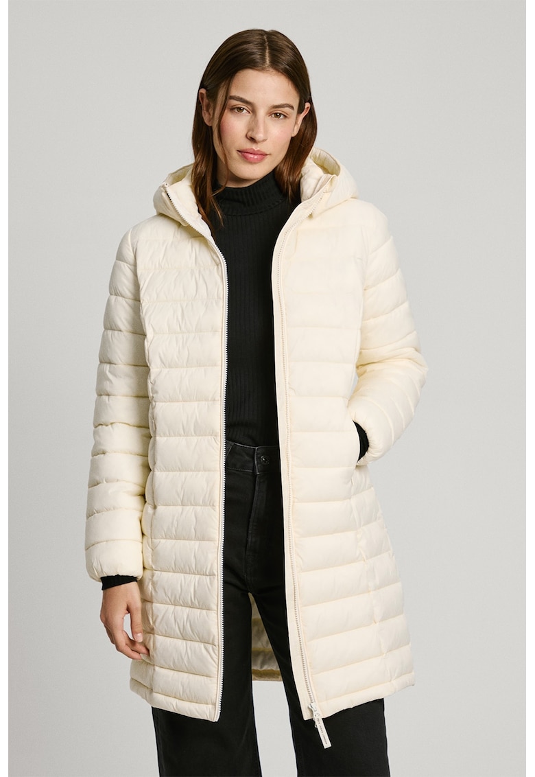 Geaca impermeabila cu gluga si apect matlasat