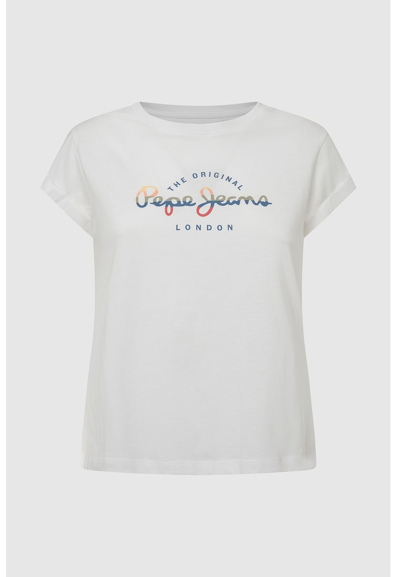 Tricou din bumbac cu imprimeu logo Evette