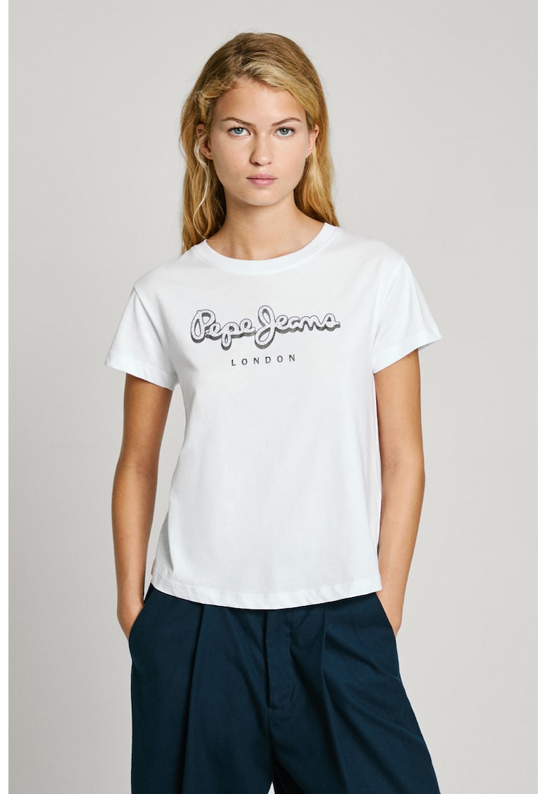 Tricou de bumbac cu logo