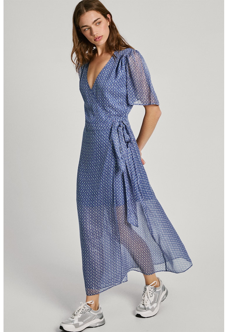 Rochie maxi cu strat exterior transparent