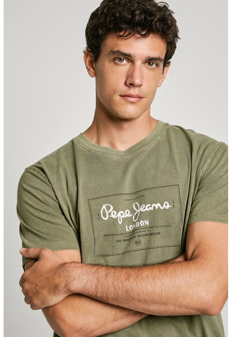 Tricou din bumbac cu imprimeu logo Simon