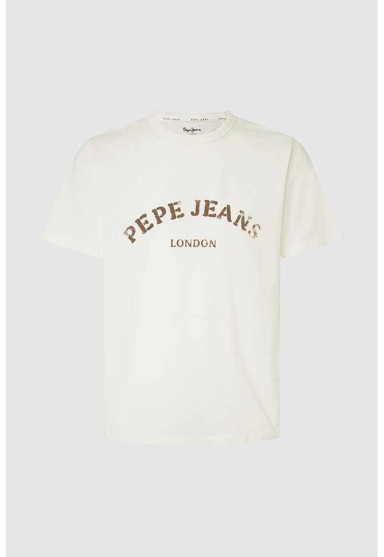 Tricou cu decolteu la baza gatului si imprimeu logo