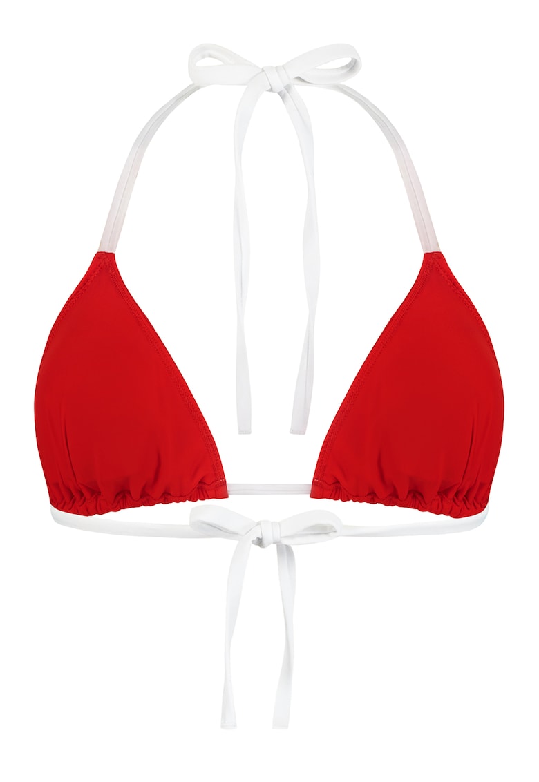 Sutien de baie cu cupe triunghiulare si model uni