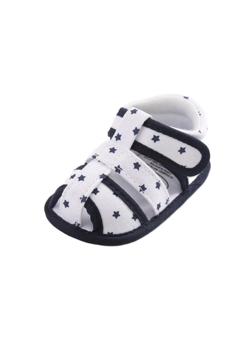 Sandale Cu Stelute - Casual - Baieti - Textil - Alb - Negru