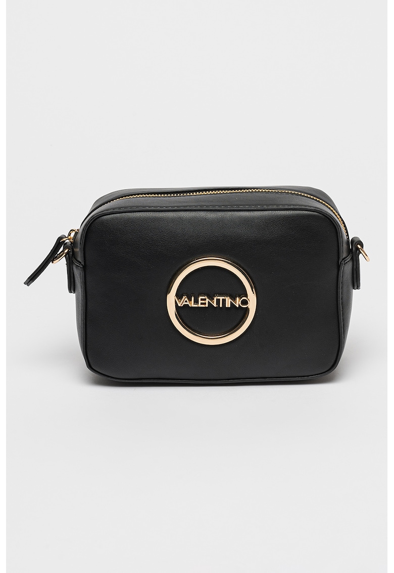 Geanta crossbody de piele ecologica cu aplicatie logo metalica