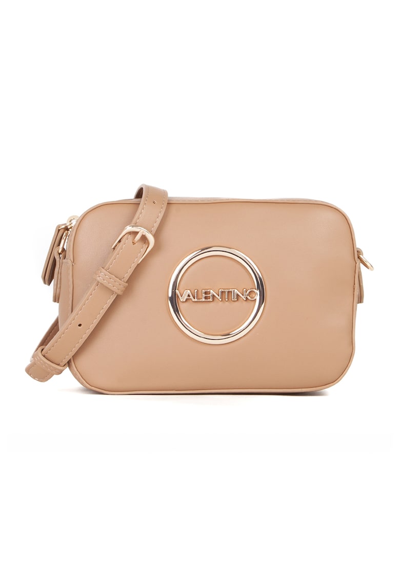 Geanta crossbody de piele ecologica cu aplicatie logo metalica