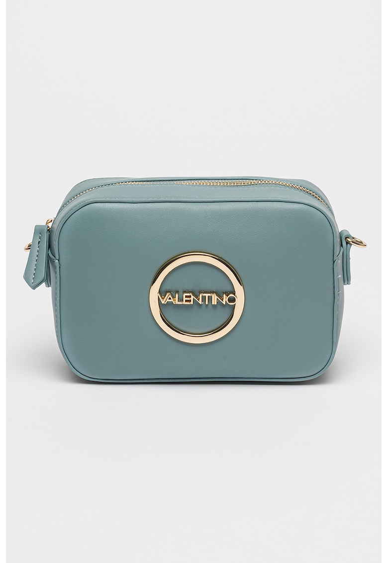 Geanta crossbody de piele ecologica cu aplicatie logo metalica