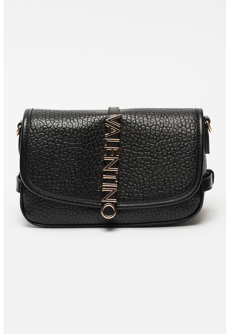 Geanta crossbody de piele ecologica cu aspect texturat - Negru